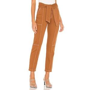 NWT Jonathan Simkhai Standard Tie Waist Straight Jean Toffee Brown Size 31